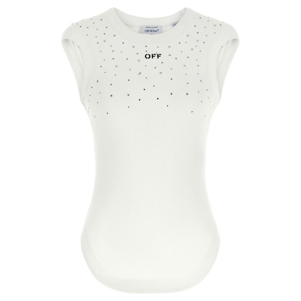 Off-White White Viscose Sleeveles Women's T-Shirt